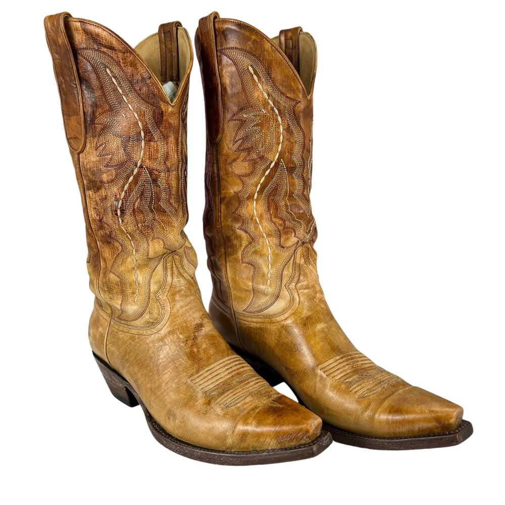 Men’s Old Gringo Tan Leather Western Cowboy Boots Size 8